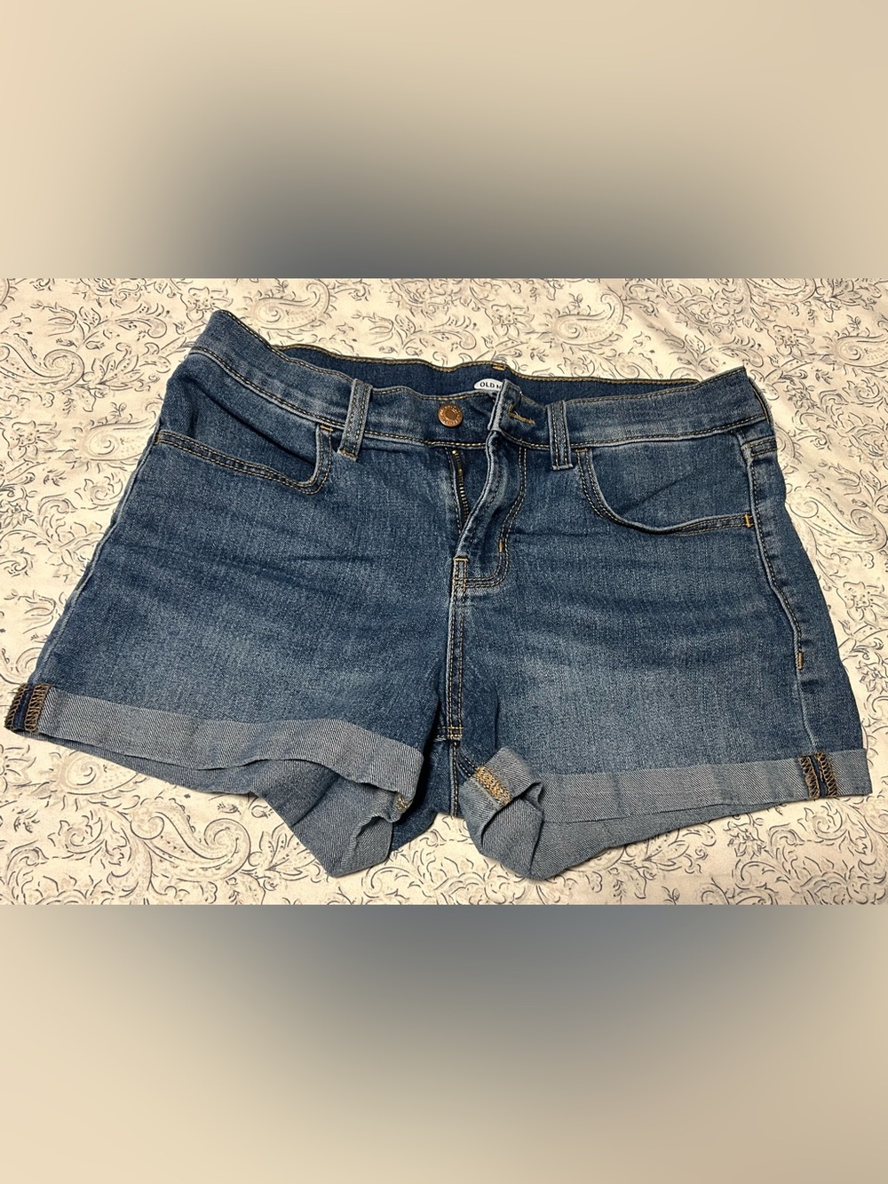 Classic Blue Denim Roll-Cuff Women's Shorts Old Navy Size 4